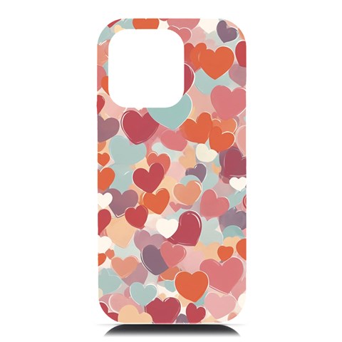 Valentines Day Hearts Romance Love iPhone 16 Pro Max Black UV Print PC Hardshell Case from ArtsNow.com Front