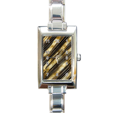 Gold Rush Rectangle Italian Charm Watch from ArtsNow.com Front