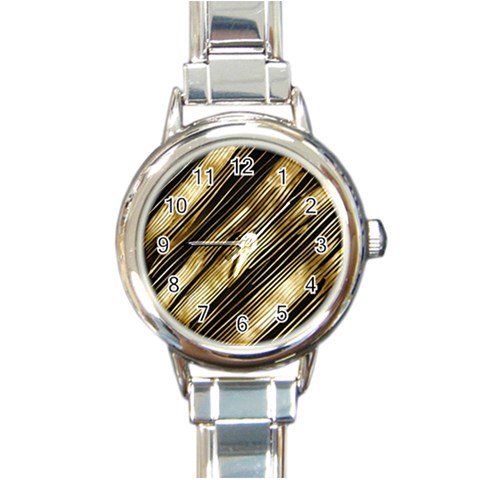 Gold Rush Round Italian Charm Watch from ArtsNow.com Front