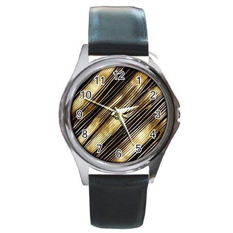 Gold Rush Round Metal Watch from ArtsNow.com Front