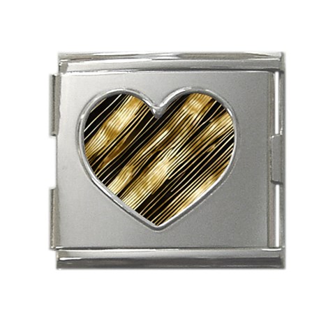 Gold Rush Mega Link Heart Italian Charm (18mm) from ArtsNow.com Front