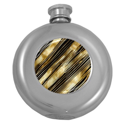 Gold Rush Round Hip Flask (5 oz) from ArtsNow.com Front