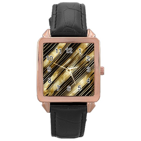 Gold Rush Rose Gold Leather Watch  from ArtsNow.com Front