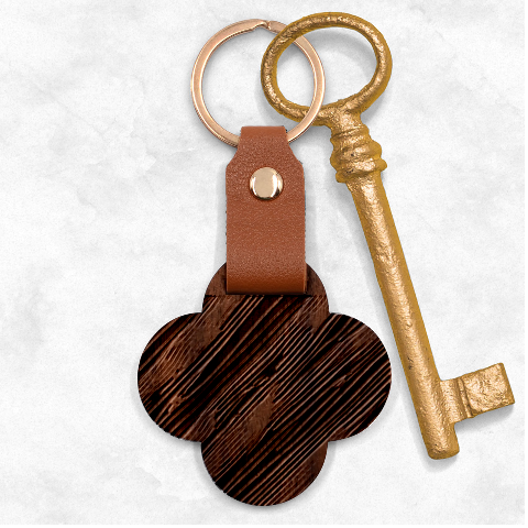 Gold Rush Engraved Wood Key Chain from ArtsNow.com Front