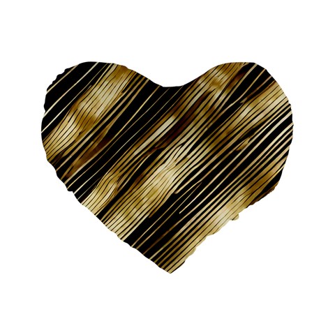 Gold Rush Standard 16  Premium Flano Heart Shape Cushions from ArtsNow.com Front