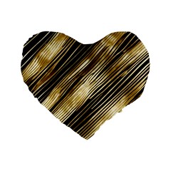 Gold Rush Standard 16  Premium Flano Heart Shape Cushions from ArtsNow.com Front