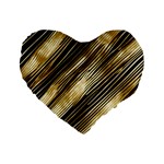 Gold Rush Standard 16  Premium Flano Heart Shape Cushions