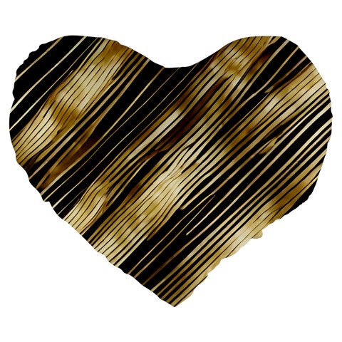 Gold Rush Large 19  Premium Flano Heart Shape Cushions from ArtsNow.com Front