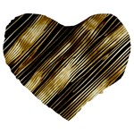 Gold Rush Large 19  Premium Flano Heart Shape Cushions