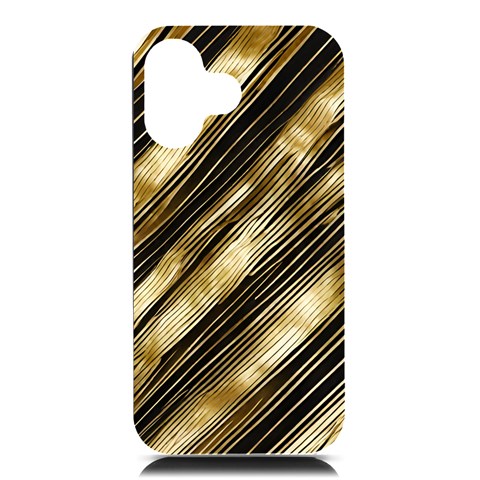 Gold Rush iPhone 16 Black UV Print PC Hardshell Case from ArtsNow.com Front