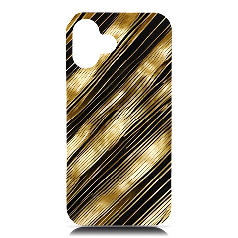 Gold Rush iPhone 16 Plus Black UV Print PC Hardshell Case from ArtsNow.com Front