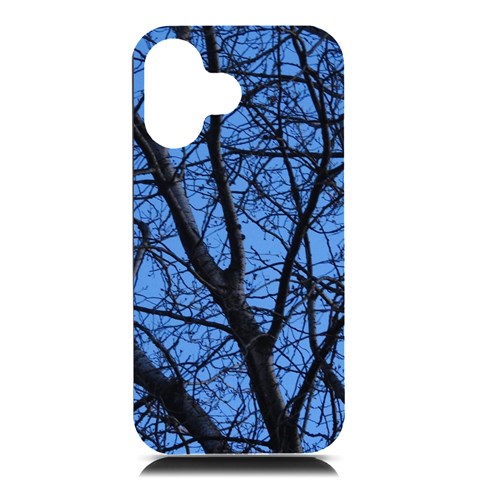 Tree and Blue Skies iPhone 16 Black UV Print PC Hardshell Case from ArtsNow.com Front