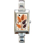 Leaves Boho Monster Nature Rectangle Italian Charm Watch