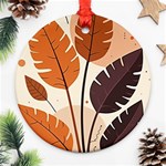 Leaves Boho Monster Nature Ornament (Round)