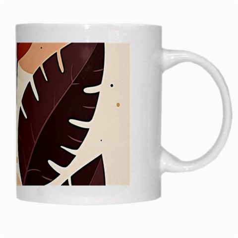 Leaves Boho Monster Nature White Mug from ArtsNow.com Right