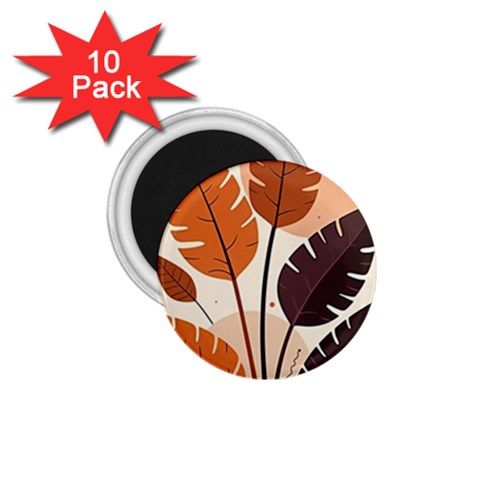 Leaves Boho Monster Nature 1.75  Magnets (10 pack)  from ArtsNow.com Front