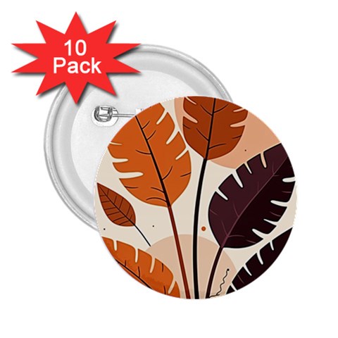 Leaves Boho Monster Nature 2.25  Buttons (10 pack)  from ArtsNow.com Front