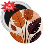 Leaves Boho Monster Nature 3  Magnets (10 pack) 