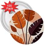 Leaves Boho Monster Nature 3  Buttons (100 pack) 