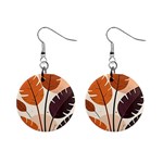 Leaves Boho Monster Nature Mini Button Earrings