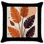 Leaves Boho Monster Nature Throw Pillow Case (Black)