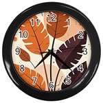 Leaves Boho Monster Nature Wall Clock (Black)