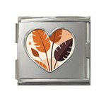 Leaves Boho Monster Nature Mega Link Heart Italian Charm (18mm)