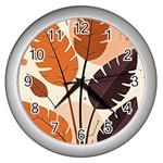 Leaves Boho Monster Nature Wall Clock (Silver)