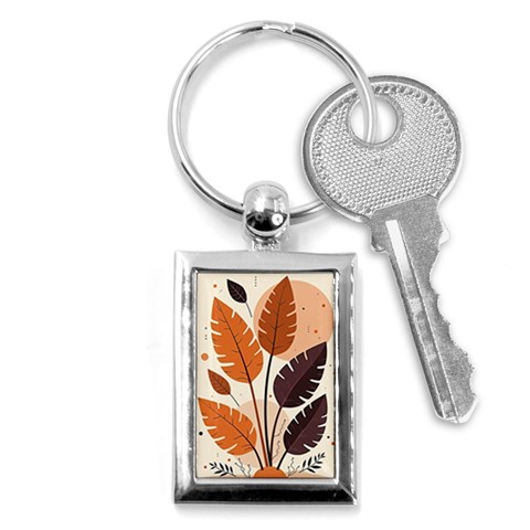 Leaves Boho Monster Nature Key Chain (Rectangle) from ArtsNow.com Front