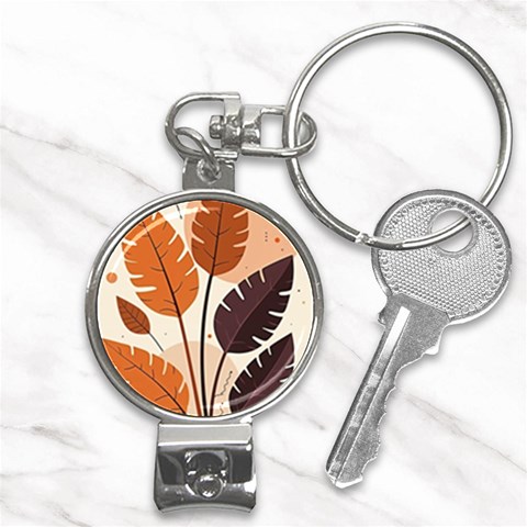 Leaves Boho Monster Nature Nail Clippers Key Chain from ArtsNow.com Front