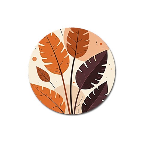 Leaves Boho Monster Nature Magnet 3  (Round) from ArtsNow.com Front