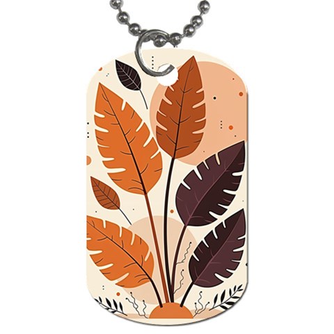 Leaves Boho Monster Nature Dog Tag (One Side) from ArtsNow.com Front