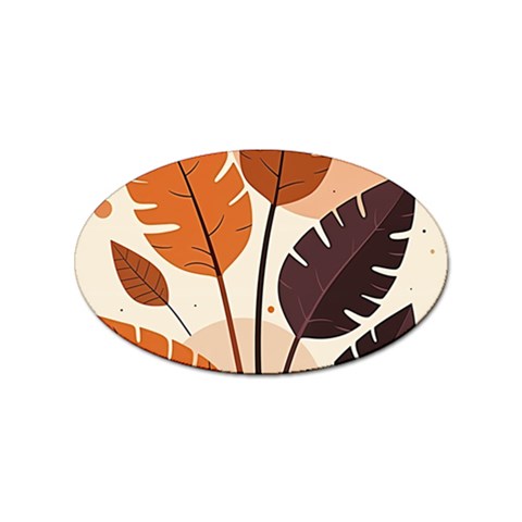 Leaves Boho Monster Nature Sticker Oval (10 pack) from ArtsNow.com Front