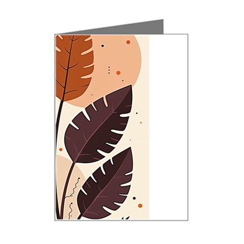 Leaves Boho Monster Nature Mini Greeting Card from ArtsNow.com Left