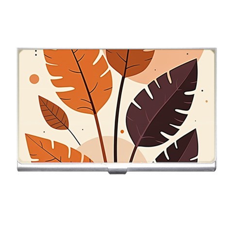 Leaves Boho Monster Nature Business Card Holder from ArtsNow.com Front