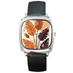 Leaves Boho Monster Nature Square Metal Watch