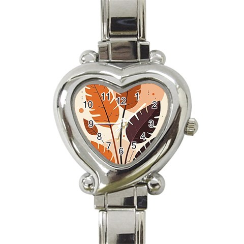 Leaves Boho Monster Nature Heart Italian Charm Watch from ArtsNow.com Front