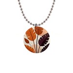 Leaves Boho Monster Nature 1  Button Necklace