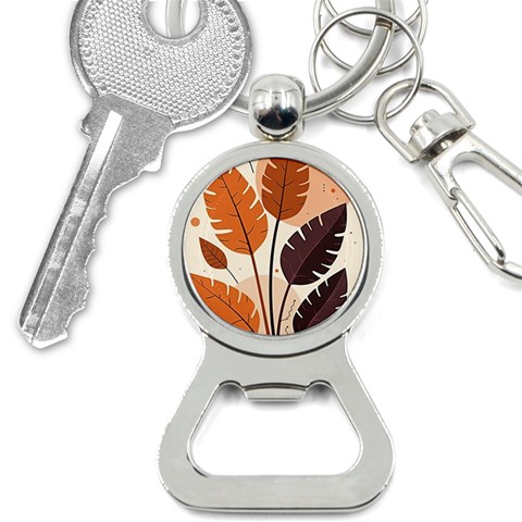 Leaves Boho Monster Nature Bottle Opener Key Chain from ArtsNow.com Front