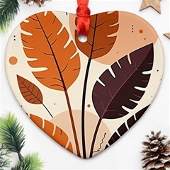 Leaves Boho Monster Nature Heart Ornament (Two Sides) from ArtsNow.com Front