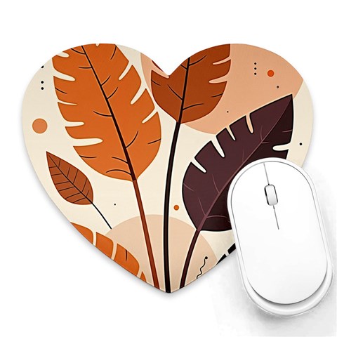 Leaves Boho Monster Nature Heart Mousepad from ArtsNow.com Front