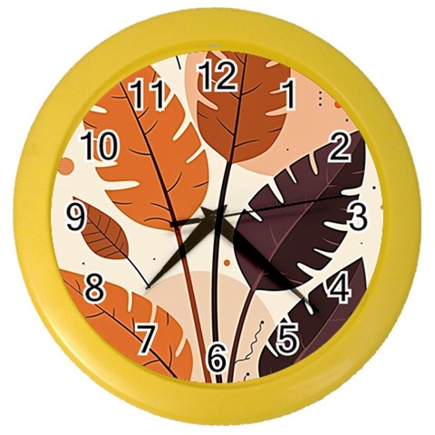 Leaves Boho Monster Nature Color Wall Clock from ArtsNow.com Front