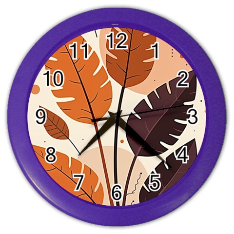 Leaves Boho Monster Nature Color Wall Clock from ArtsNow.com Front