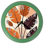 Leaves Boho Monster Nature Color Wall Clock