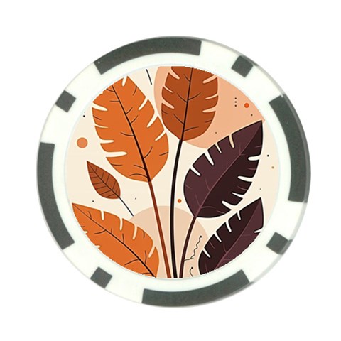 Leaves Boho Monster Nature Poker Chip Card Guard from ArtsNow.com Front