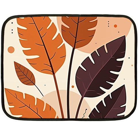 Leaves Boho Monster Nature Fleece Blanket (Mini) from ArtsNow.com 35 x27  Blanket