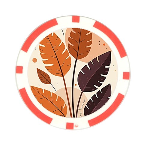 Leaves Boho Monster Nature Poker Chip Card Guard (10 pack) from ArtsNow.com Front