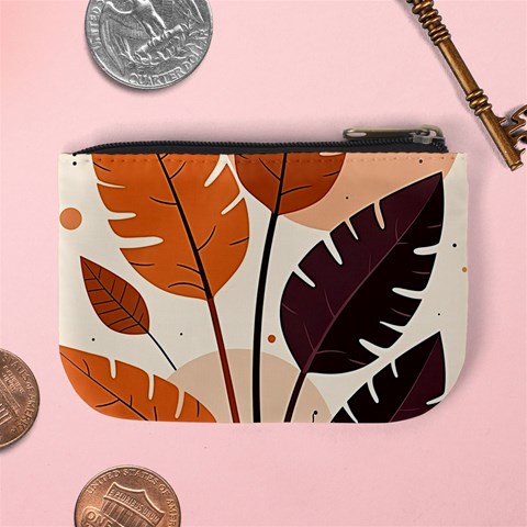 Leaves Boho Monster Nature Mini Coin Purse from ArtsNow.com Back