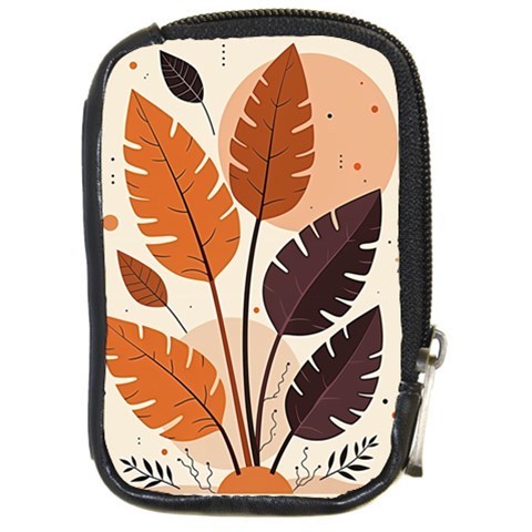 Leaves Boho Monster Nature Compact Camera Leather Case from ArtsNow.com Front