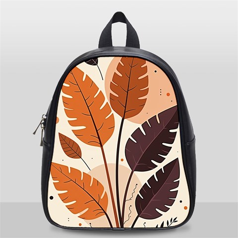 Leaves Boho Monster Nature School Bag (Small) from ArtsNow.com Front